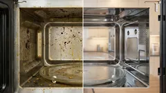 Stavio sam vlažnu krpu u mikrovalnu pećnicu – i prljavština je nestala sama od sebe za 3 minute.